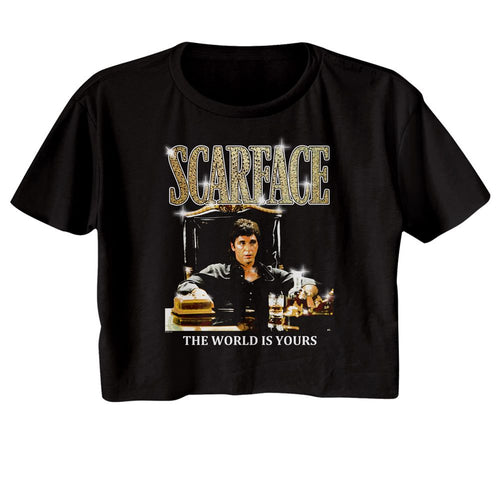 Scarface Ladies Crop Top - Scarface Gold Logo