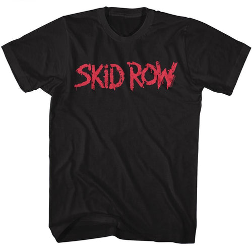 Black Skid Row t-shirt featuring a Red Logo design