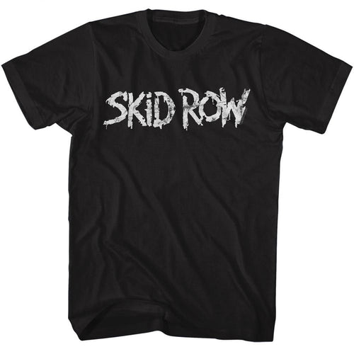Black Skid Row t-shirt featuring a whitish logo design