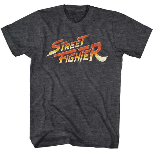 Black Heather Street Fighter t-shirt featuring a Street Fighter Logo design