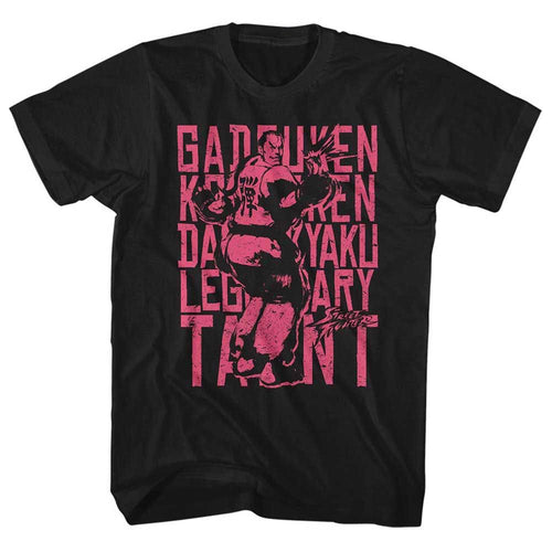 Black Street Fighter t-shirt featuring a Street Fighter Low Tier Bro Tier design