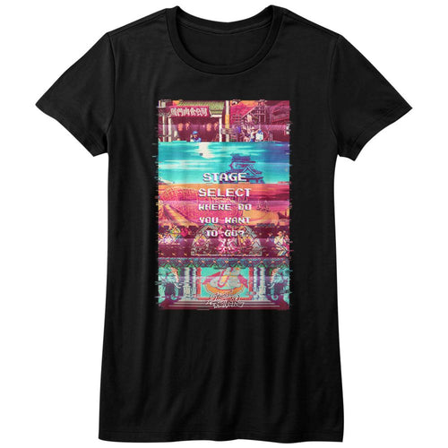 Street Fighter Ladies T-Shirt - Stage Select