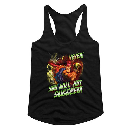 Street Fighter Ladies Racerback - Never Succeed