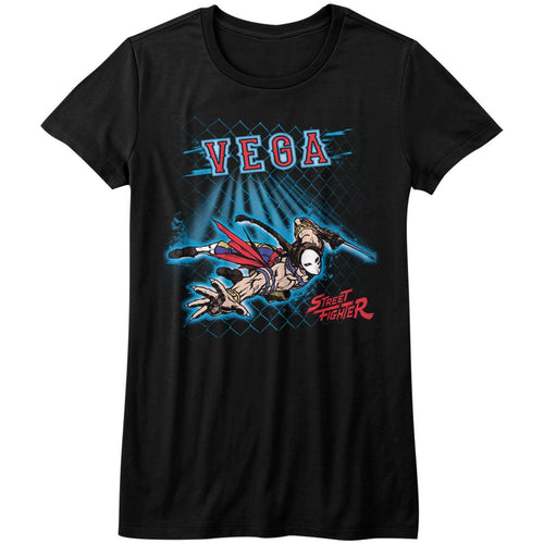 Street Fighter Ladies T-Shirt - Vega Fence