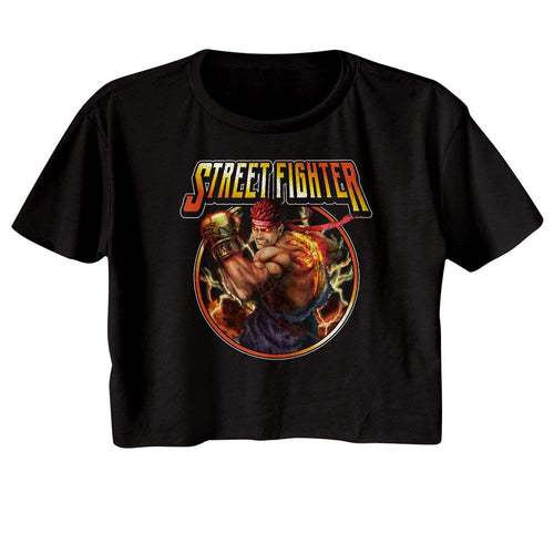 Street Fighter Ladies Crop Top - Street Fighter Lightning Ryu