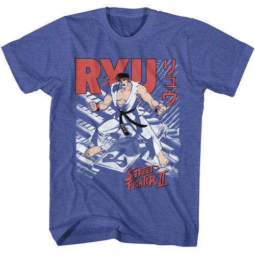 Royal Heather Street Fighter t-shirt featuring a Street Fighter Street Fighter Ryu design