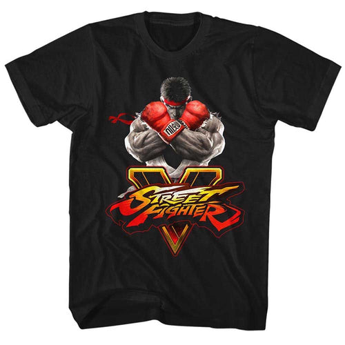 Black Street Fighter t-shirt featuring a Street Fighter Sfv Key design