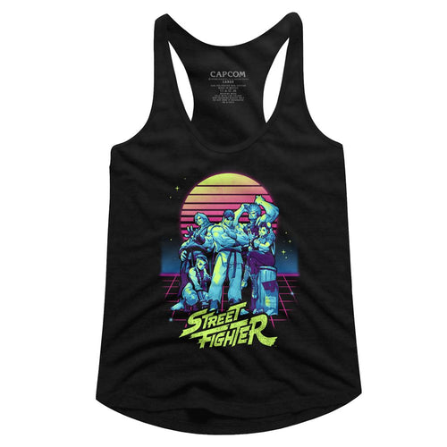 Street Fighter Ladies Racerback - Synthwave Fighter