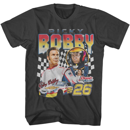 Smoke Gray Talladega Nights t-shirt featuring a Talladega Nights Talladega Nights Three Photo Racing design