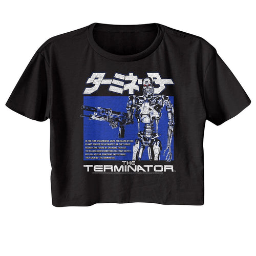 The Terminator Ladies Crop Top - Terminator Endoskeleton Box
