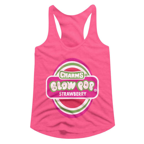 Tootsie Pop Ladies Racerback - Strawberry Blow Pop