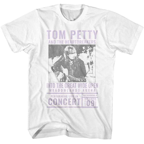 White Tom Petty t-shirt featuring an Into the Great Wide Open design