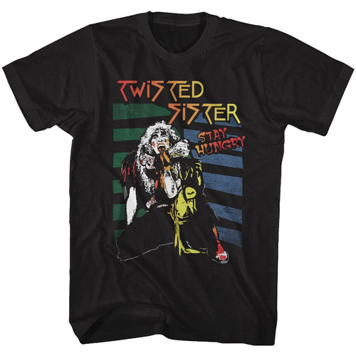 Black Twisted Sister t-shirt featuring a Stay Hungry design