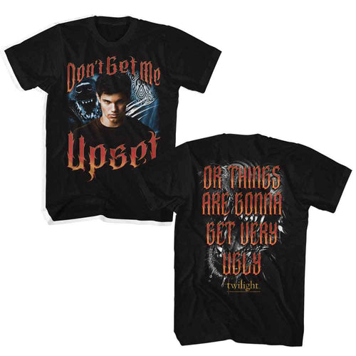 Black Twilight t-shirt featuring an Upset Quote design