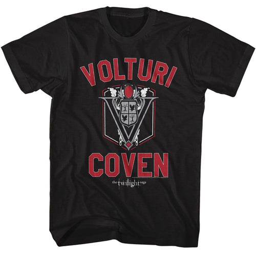 Black Twilight t-shirt featuring a Volturi Coven design