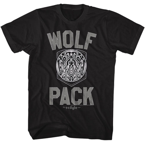 Black Twilight t-shirt featuring a Wolf Pack design