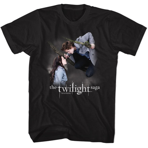Black Twilight t-shirt featuring a Cloudy Tree Gaze design
