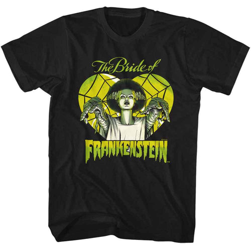 Black Universal Monsters t-shirt featuring a Bride in Heart design