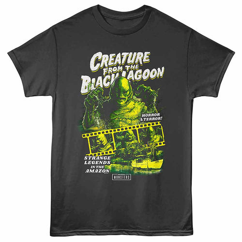 Smoke Gray Universal Monsters t-shirt featuring a Black Lagoon Reel design