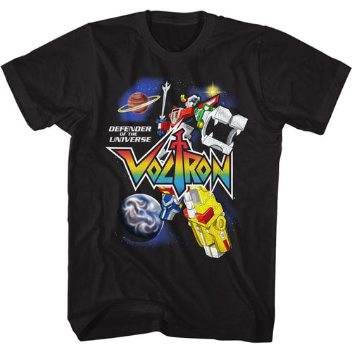 Black Voltron t-shirt featuring a In Space design