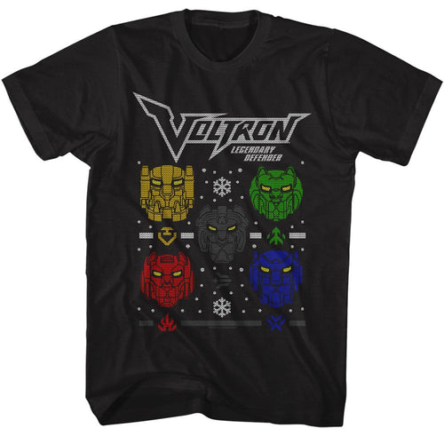 Black Voltron t-shirt featuring a Voltron Christmas design