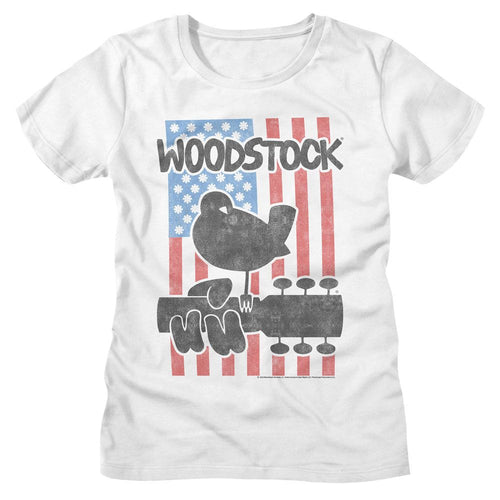 Woodstock Ladies T-Shirt - Flower Flag