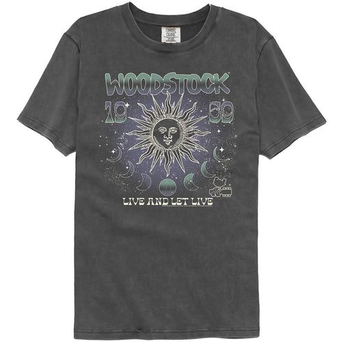 Woodstock Washed Black T-Shirt - Sun and Moon Phases