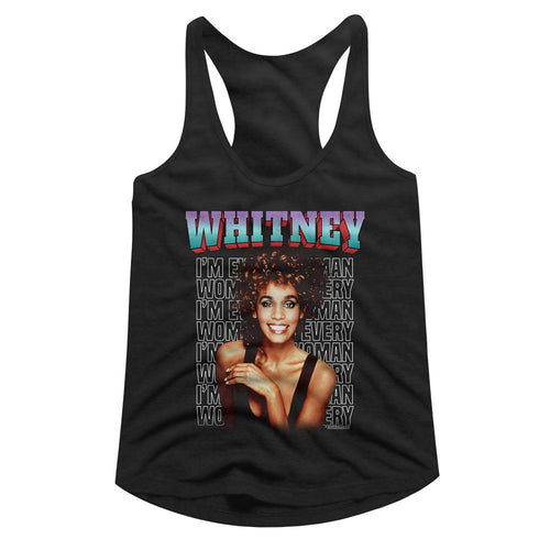 Whitney Houston Ladies Racerback - Every Woman Stacked