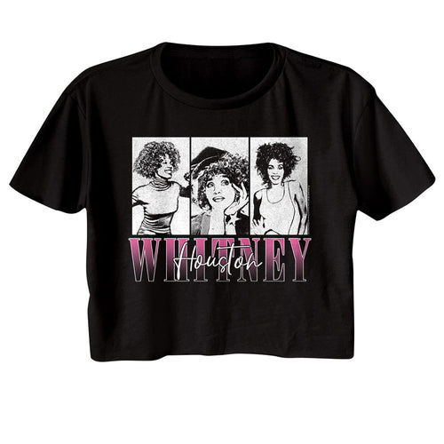 Whitney Houston Ladies Crop Top - Three Rectangles