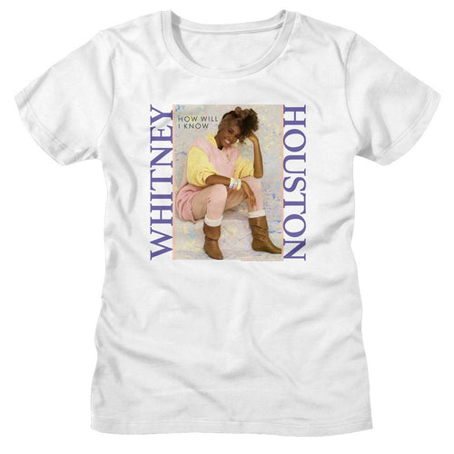 Whitney Houston Ladies T-Shirt - How Will I Know Pastel
