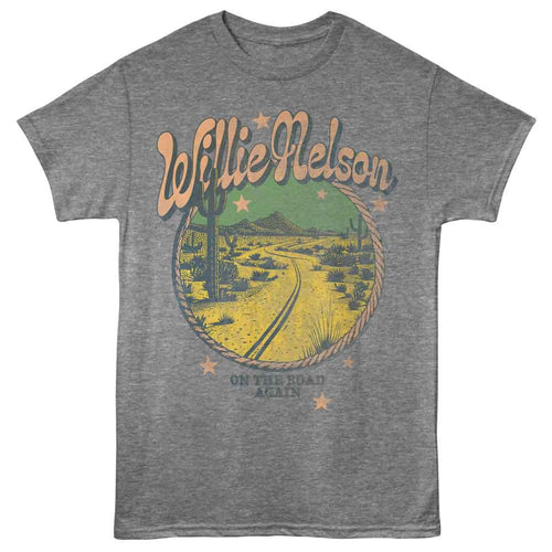 Graphite Willie Nelson t-shirt featuring a On the Road Again Desert design