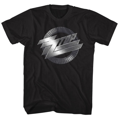 Black ZZ Top t-shirt featuring a Metal Logo design