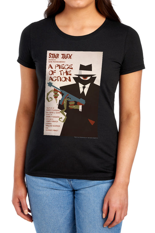 Star Trek Juan Ortiz A Piece of the Action Black Womens T-Shirt