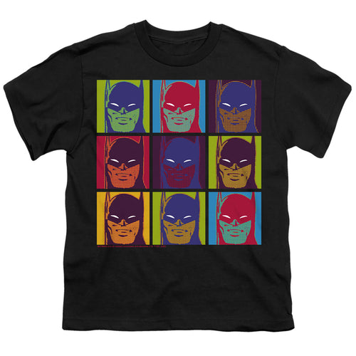 Batman Pop Art Grid on Black Youth/Toddler T-Shirt