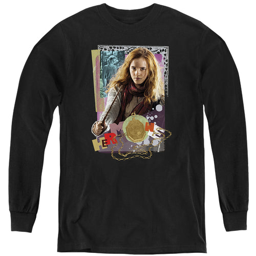 Harry Potter Hermione Colorful Paper Collage Youth Long Sleeve T-Shirt