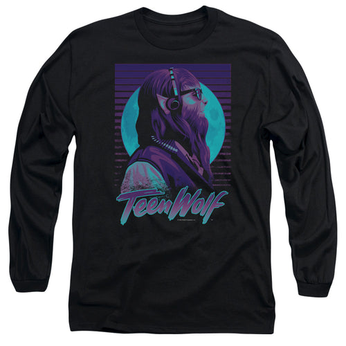 Teen Wolf Headphone Wolf Teal Long Sleeve T-Shirt
