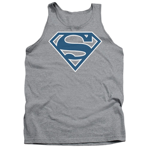 Superman Blue & White Shield Athletic Heather Tank Top