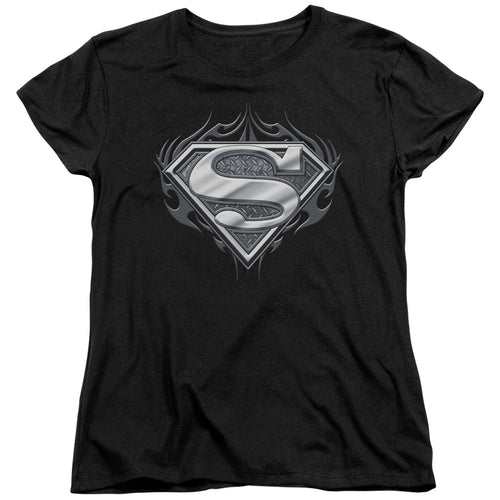 Superman Biker Metal Womens T-Shirt