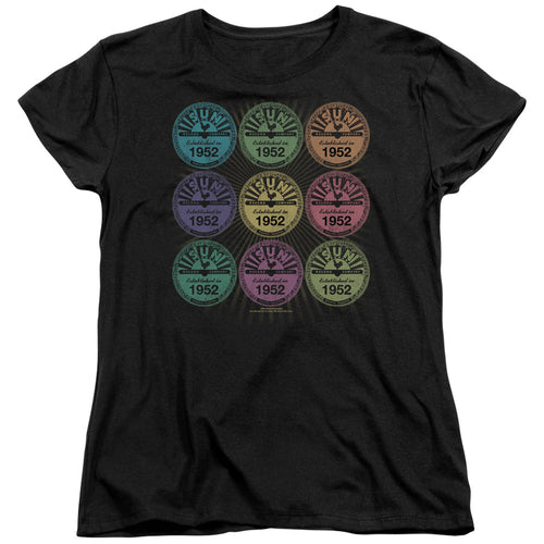 Sun Records Rocking Color Block Womens T-Shirt