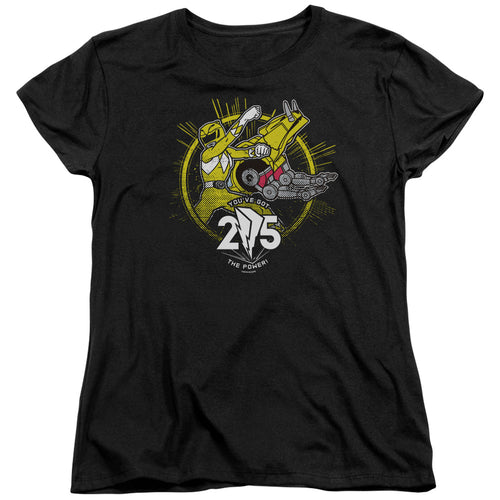 Mighty Morphin Power Rangers Yellow 25 Womens T-Shirt