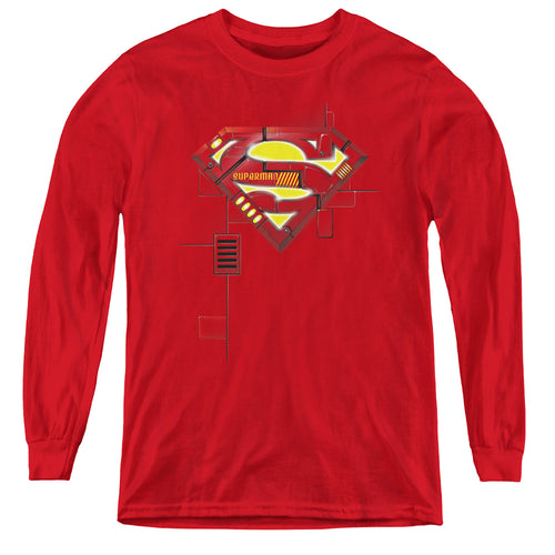 Superman Super Mech Shield Youth Long Sleeve T-Shirt