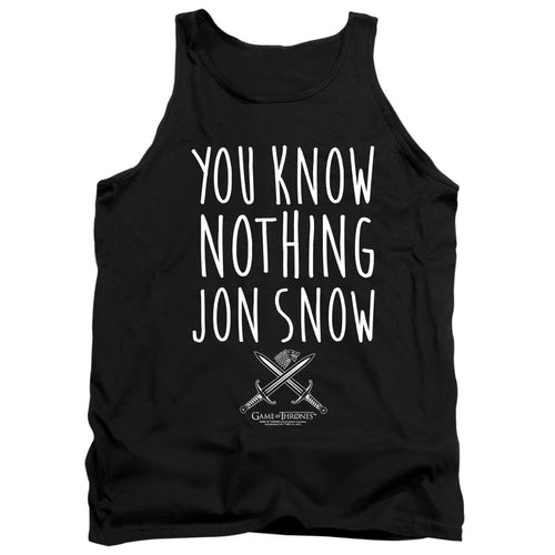 Game of Thrones You Know Nothing Jon Snow Tank Top