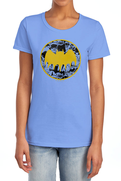 Batman Vintage Symbol Collage Womens T-Shirt