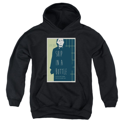 Star Trek Ship in a Bottle Black Youth Hoodie
