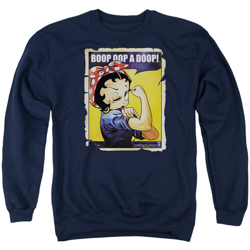 Betty Boop Power Navy Crewneck Sweatshirt