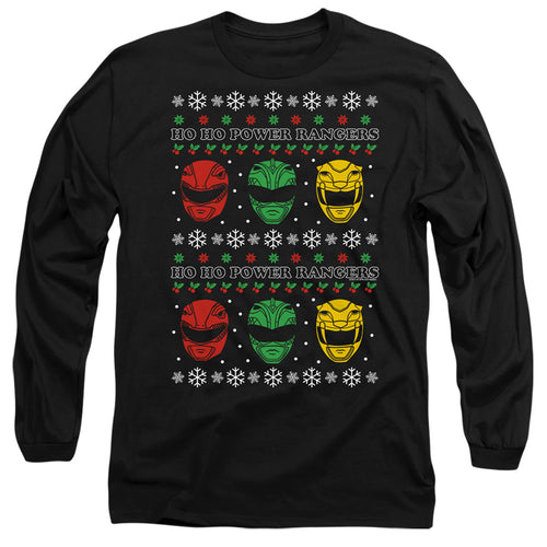 Mighty Morphin Power Rangers Ho Ho Power Rangers Ugly Christmas Long Sleeve T-Shirt
