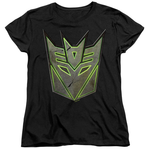 Transformers Glowing Decepticon Logo Womens T-Shirt