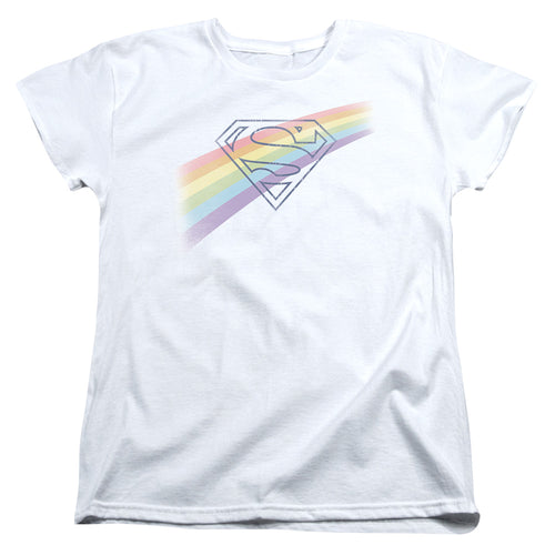 Superman Distressed Outline Womens T-Shirt