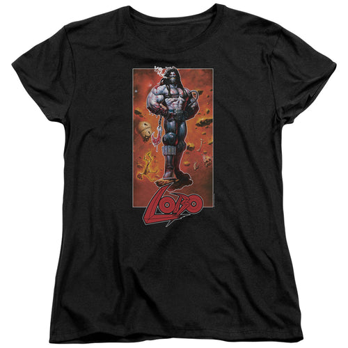 Justice League Lobo Pose Womens T-Shirt