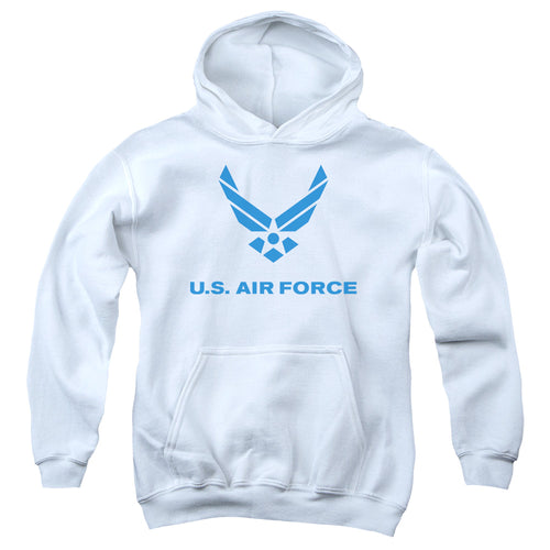 U.S. Air Force Wings Logo White Youth Hoodie